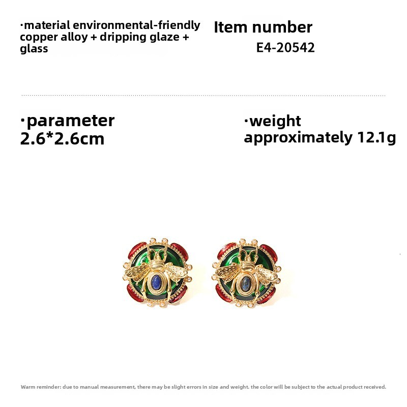 European and American cross-border trendy niche INS retro bee earrings Hawaiian jewelry ddmythur
