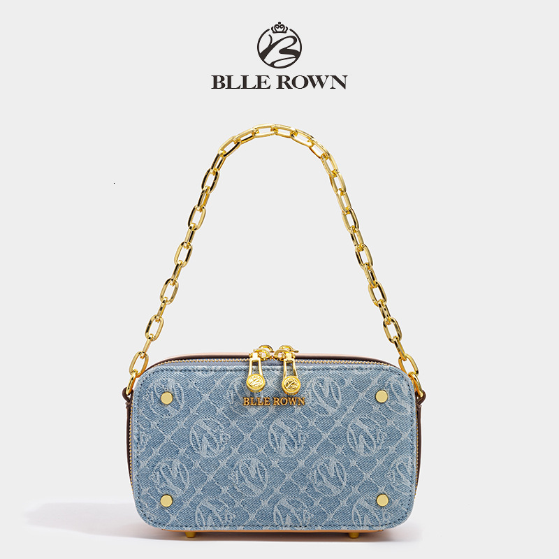 New Women's Denim Small Square Bag Handbag Free Shipping Designer Luxury Simple Fashion Chain Shoulder Crossbody Bag Klein Blue Casual Bag