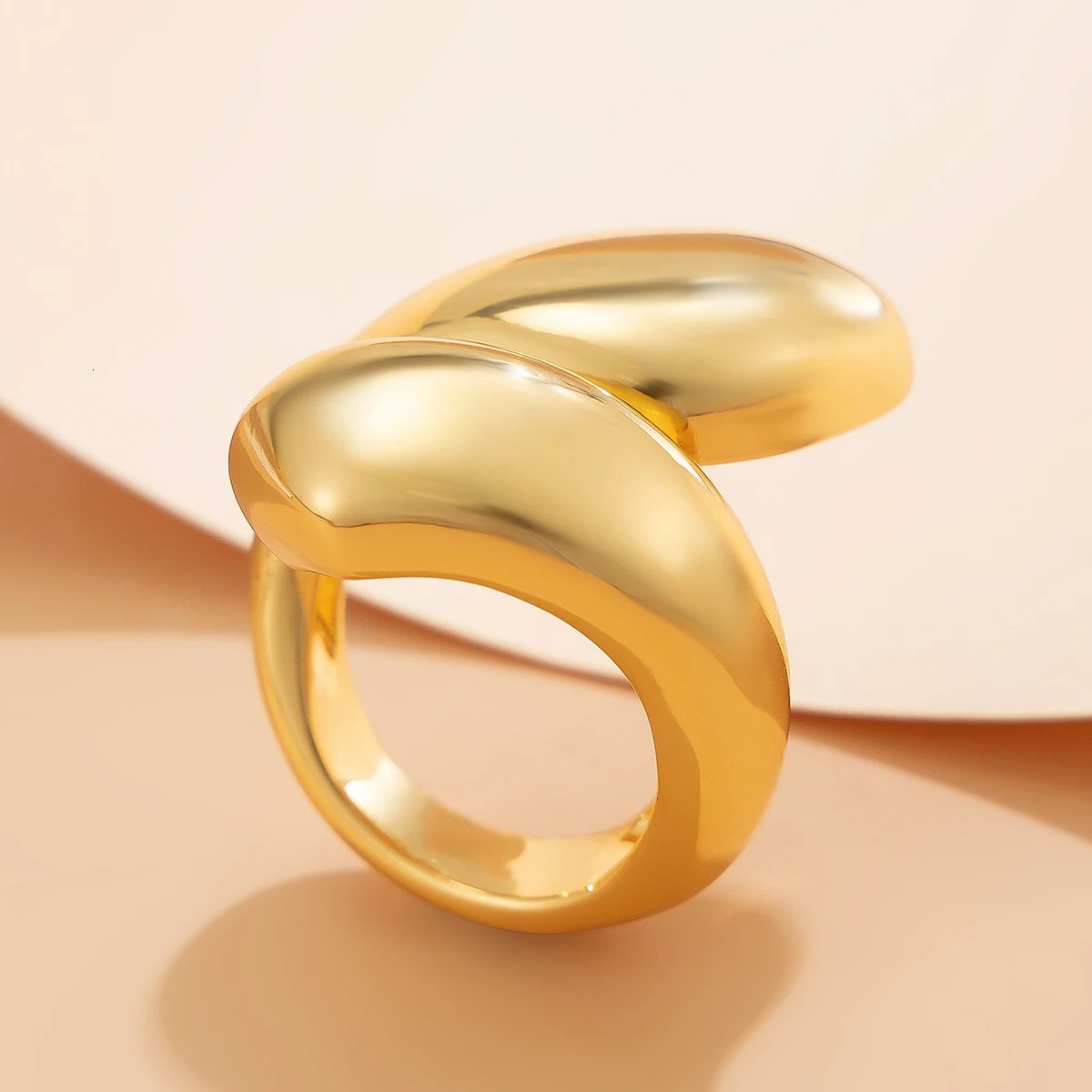 Ingemark Exaggerated Punk Smooth Water Drop Snake Rings for Women Vintage Geometric Adjustable Open Finger Ring Couple Jewelry 250716