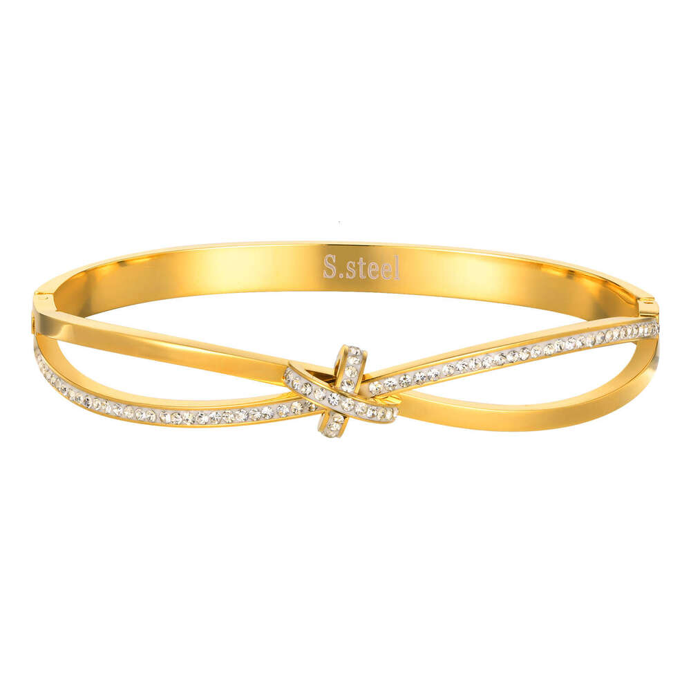 Ins Luxury Jewelry Designer Bracelet For Women Twisted Cross Single Row Tennis Diamond Bracelet 18K Gold Zircon Non Fading Bracelet Fashion OL Daily P