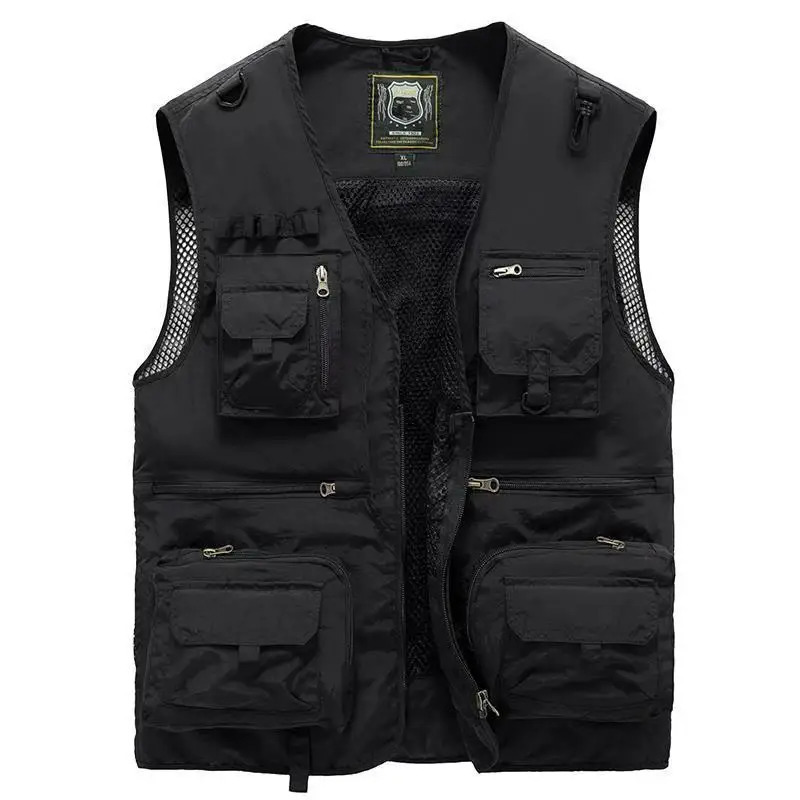Summer Outdoor Work Men Multi-Pocket Vest Thin Fishing Pography Mens Vest Coat 250717