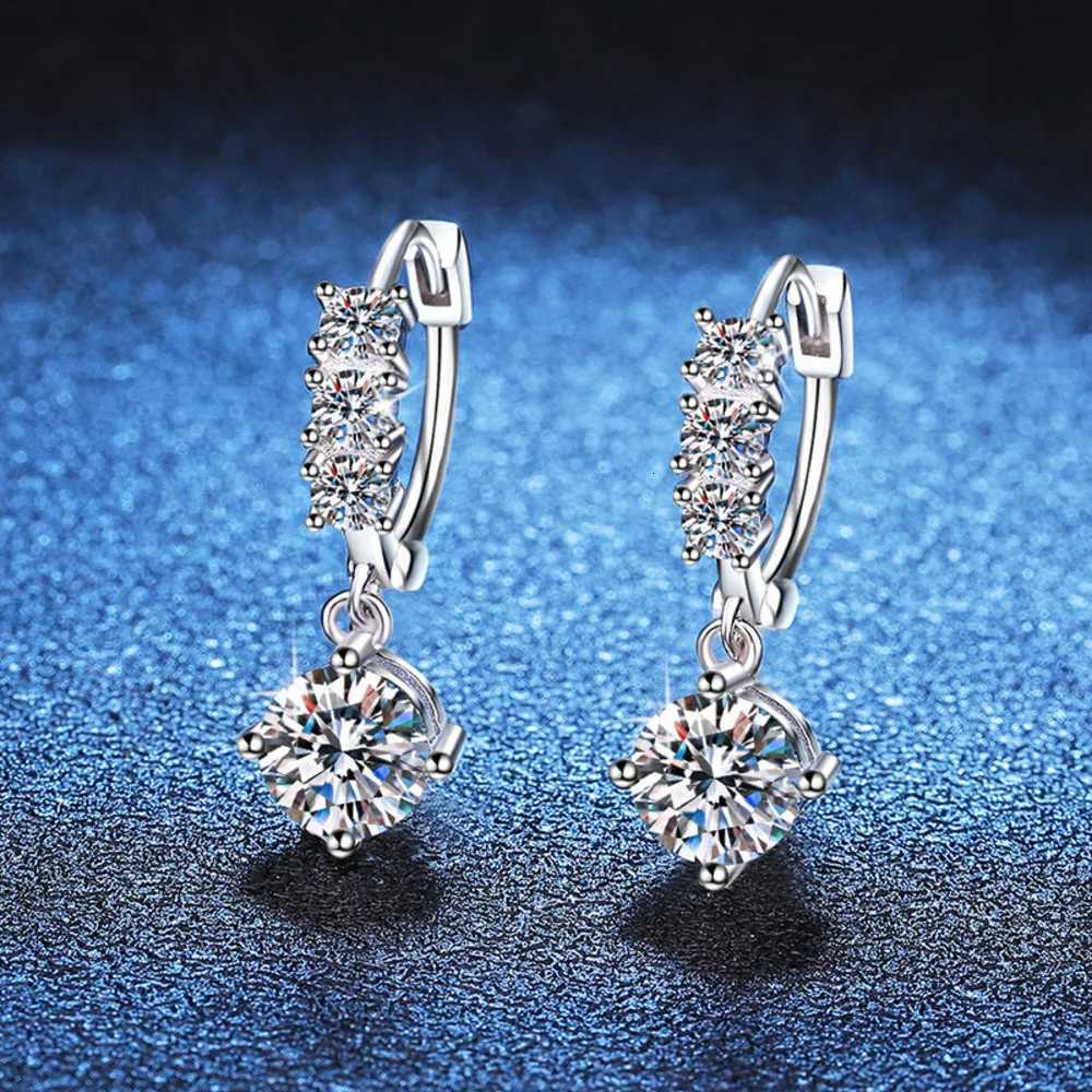 1 Certified Moissanite Drop Earrings for Women Lab Diamond Wedding Fine Jewelry S925 Sterling Silver Diamond Earring XJ250718