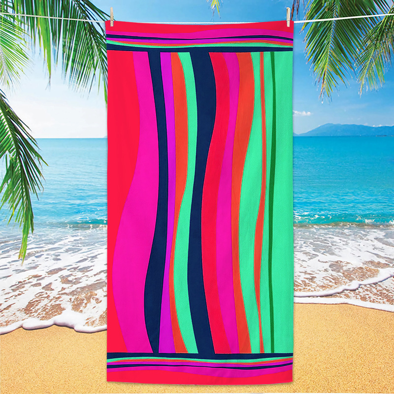 Absorbent and Quick-drying Beach Towel Microfiber Yoga Swimming Beach Towel Printed Seaside Bath Towel 70*140CM