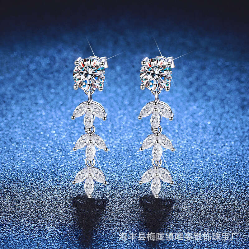 Hot Selling Moissanite S Sterling Sier Korean Style Creative New Wheat Spike Temperament Tassel Earrings for Women b5a