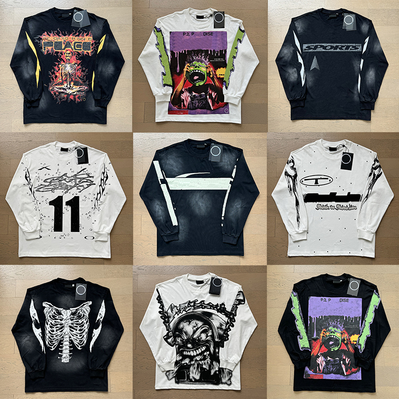 Luxury Long T-shirt Trend Designer printed pattern design Tshirts Top Spring Summer Men Women Casual Black and white Long Sleeve shirts breathable tshirt