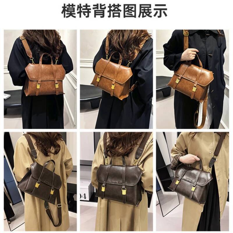 Fashionable Large Capacity Trendy Handbag for Women, New Western-style College Backpack, Retro Style Commuting Backpack high-quality