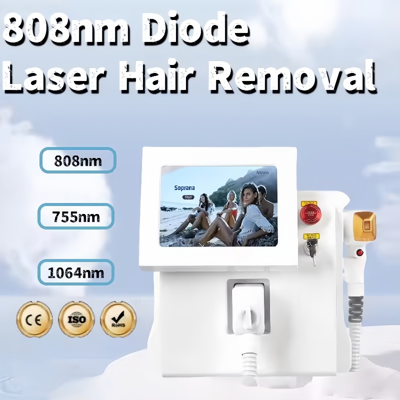 3 wavelength portable diode ice titanium laser hair removal machine 808nm permanent painless 3500W salon dedicated CE certification