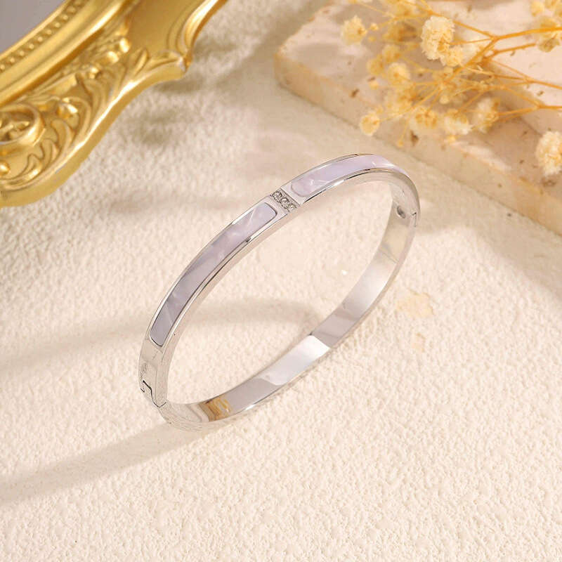 Titanium Fashion Starry Sky Women Round Full Dia Couple Stainless Steel Bracelet Jewelry