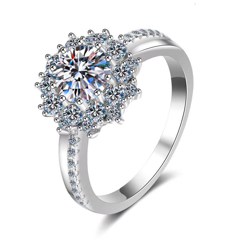 Mylove 1ct Moissanita Anillo Joyas Moissanita Moissanite Ring Sets Women Luxury Sunflower Wedding Mozambique Female Ring