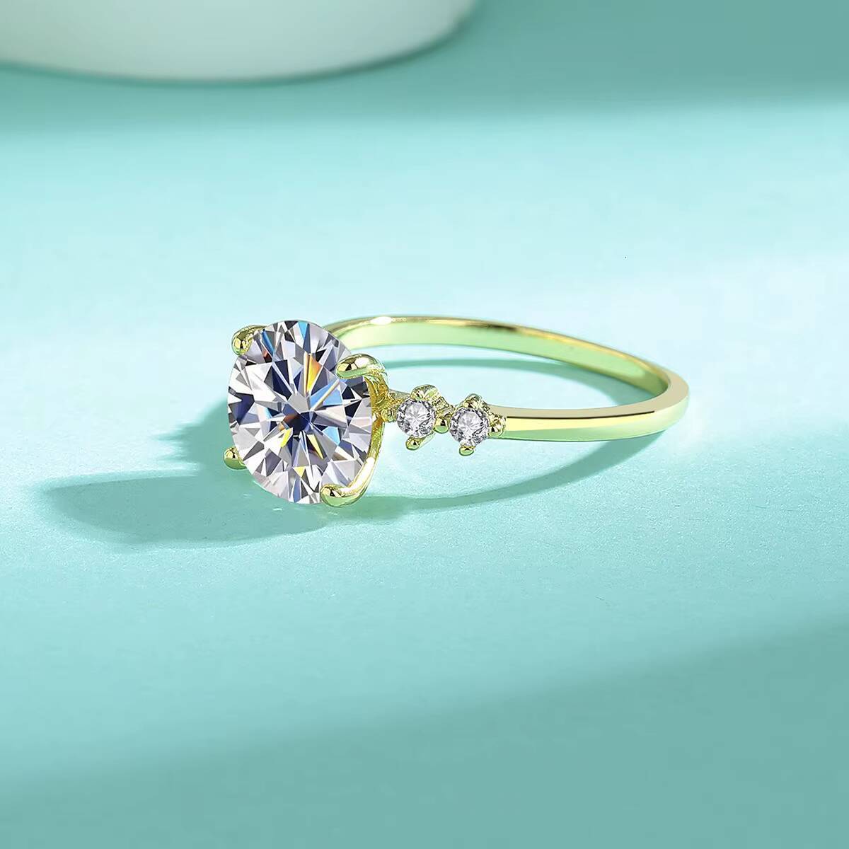 Romantic 3ct D Color Moissanite Rings New Trendy 925 Sterling Silver Fine Jewelry for Women Girls Wedding Engagement Gift