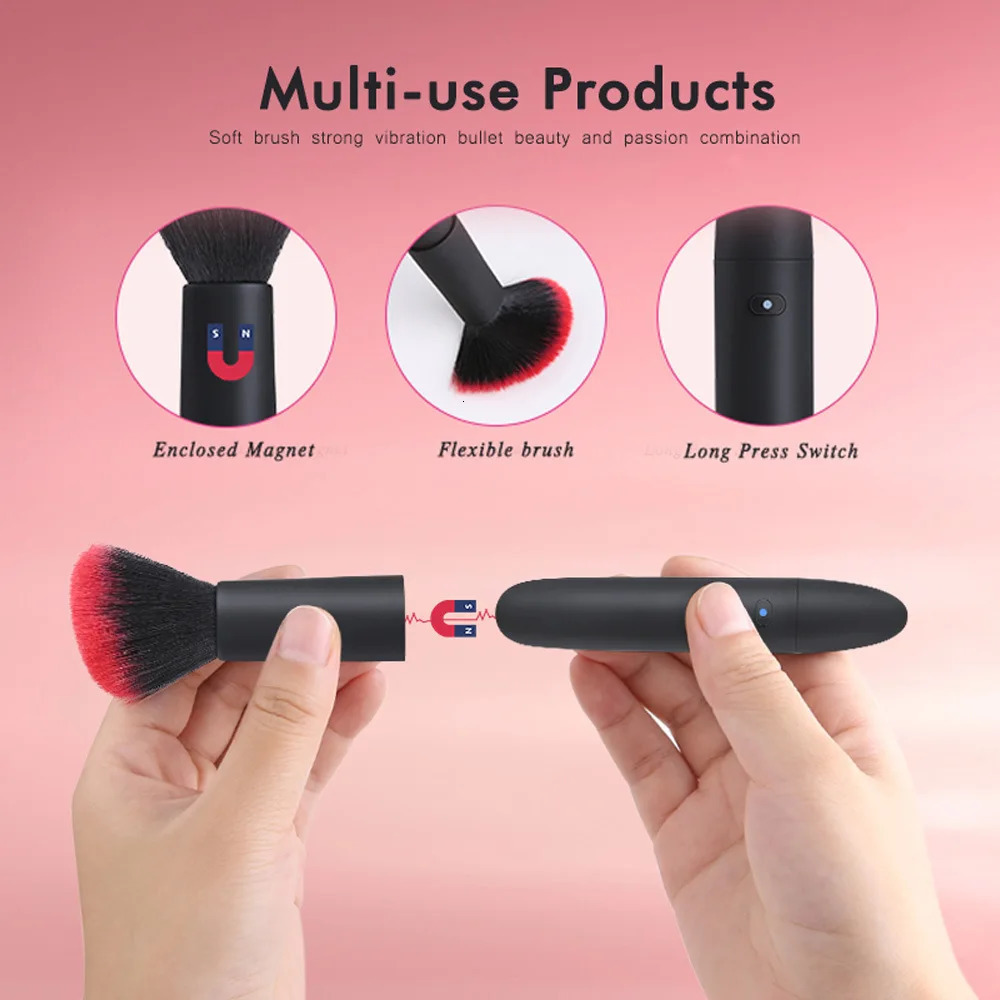 1 PC Electric Detachable Makeup Brush For Loose Powder Bristle Brush Blush Brush Soft Bristles 10 Gears Vibration Brush Tools 250716