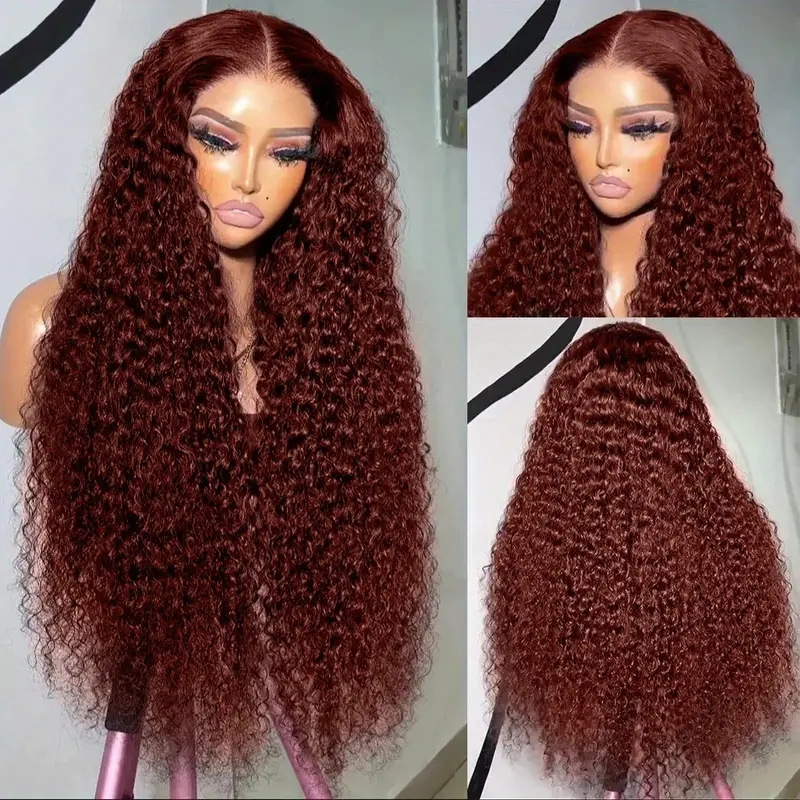 13x6 Deep Wave Lace Front Wig Lace Front Wig for Women Women's Center-parted Tiny Curls Long Curly Wig