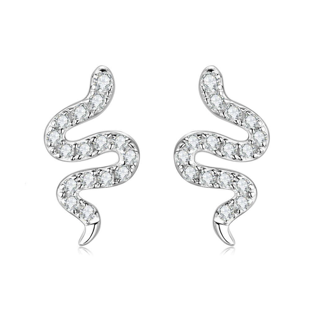 2025 New Zodiac Snake Niche National Style High-end Feel Pure Sier Moissanite Earrings for Women