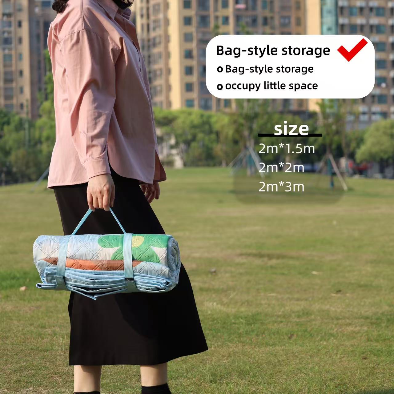 Outdoor moisture-proof mat, thickened picnic mat, camping outdoor waterproof lawn tent, portable floor mat, outdoor beach canvas Indian style