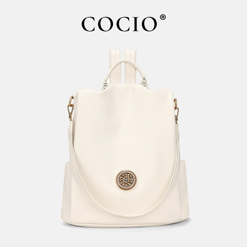 COCIO designer New large capacity backpack made of genuine leather simple high-quality vintage multifunctional backpack