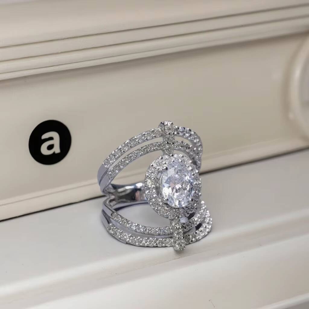 High Quality Wholesale Zircon Eternity Band 925 Sterling Silver Ring Moissanite Engagement Ring Moissanite Jewelry for Women