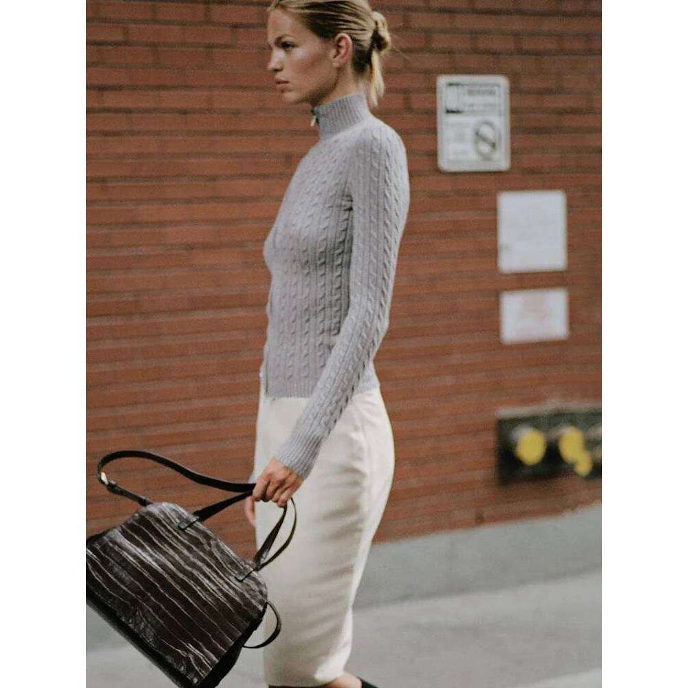 Fantoye Knitted Turtleneck Zipper Cardigans Women Yellow Long Sleeve Warm Sweater Female Autumn Solid Casual Streetwear MDNG