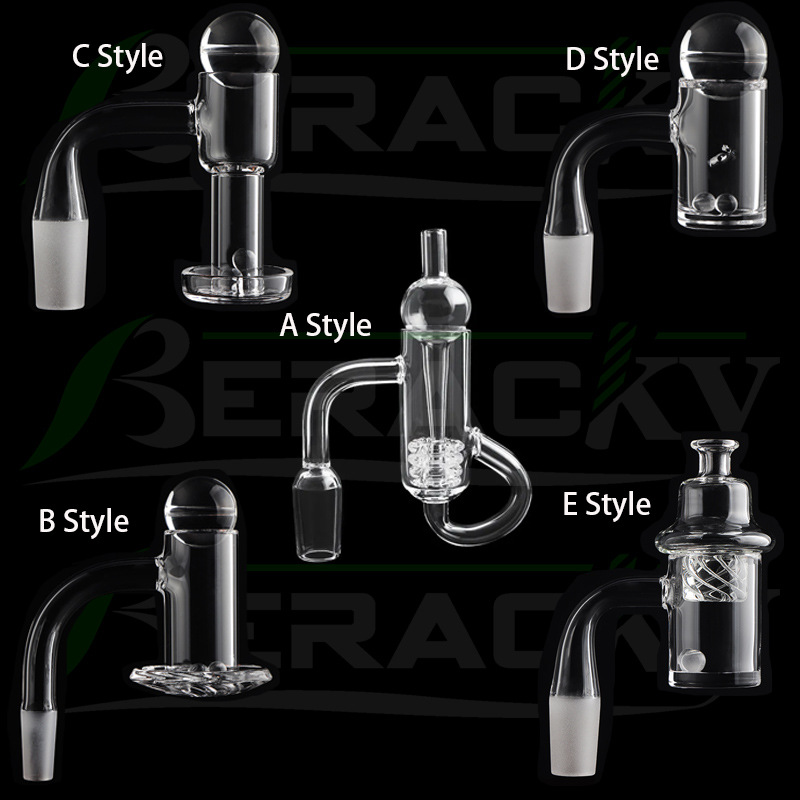 Beracky Diamond Loop Quartz Banger With Glass Bubble Carb Cap&Quartz Insert Terp Slurpers Spinning Air Holes Quartz Nails For Glass Water Bongs