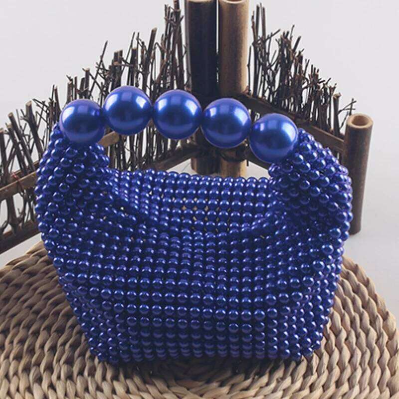 Handmade Beaded Women's Fashion Fairy Pearl Lady Handbag Dumpling Bag