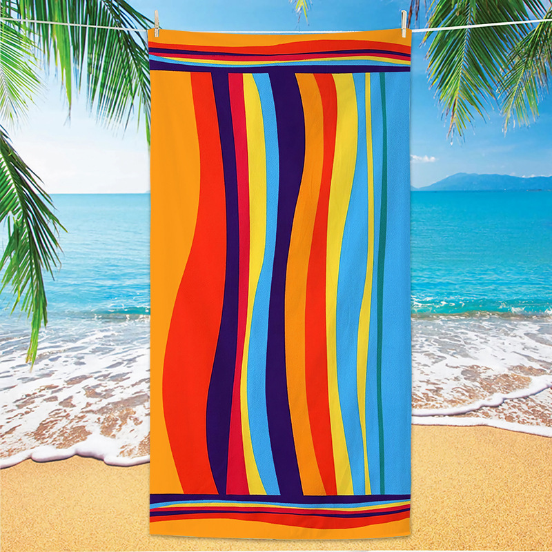 Absorbent and Quick-drying Beach Towel Microfiber Yoga Swimming Beach Towel Printed Seaside Bath Towel 70*140CM