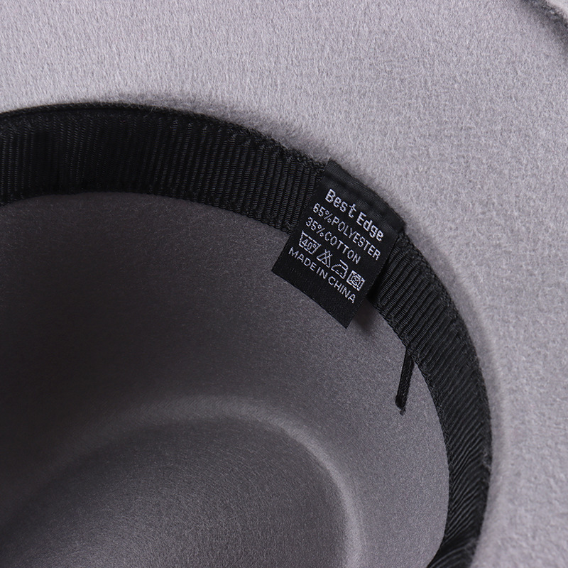 Spot solid color felt hat, British retro jazz hat, men's and women's flat brimmed gentleman's hat, flat top hat wholesale