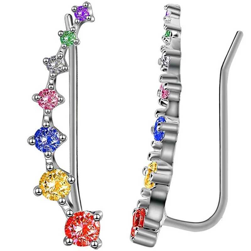 2 Gold Color Black White Gem 6 Rhinestone Ear Clip Earrings Women Simple Fashion Personality Student Girl Party Business Jewelry XJ250718