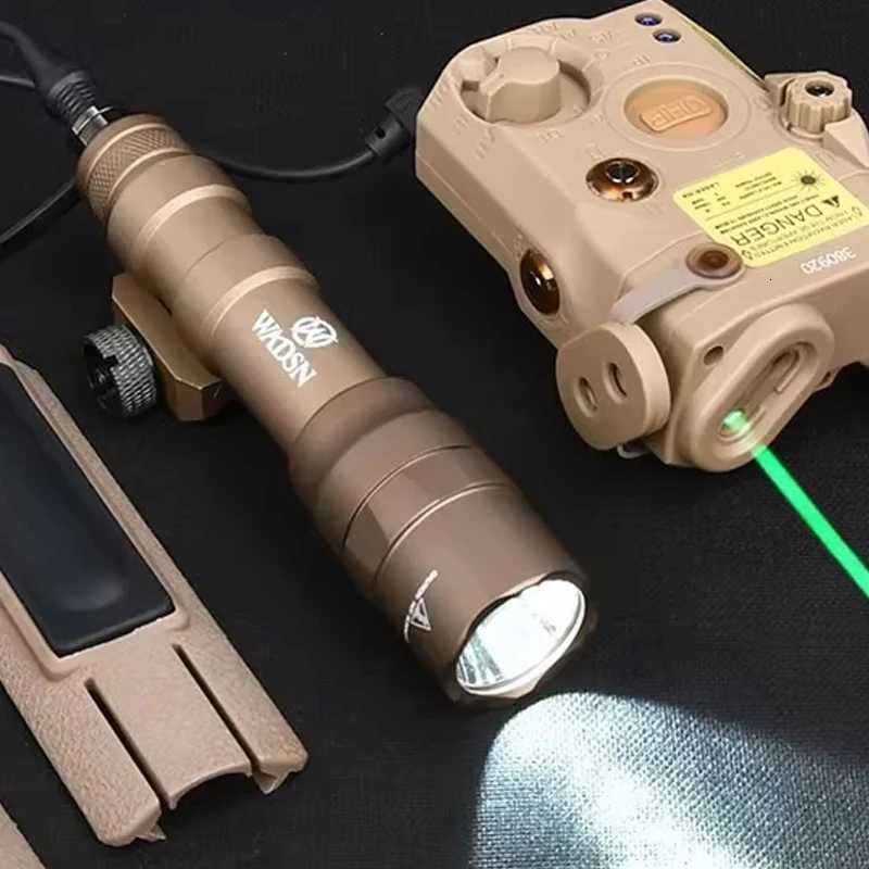 Tactical PEQ M600DF Set Red Green Blue IR Light peq15 LA5C Flashlight 1400 lumens White Light Metal Tail Card Slot Fits 20mm RailXJ250718