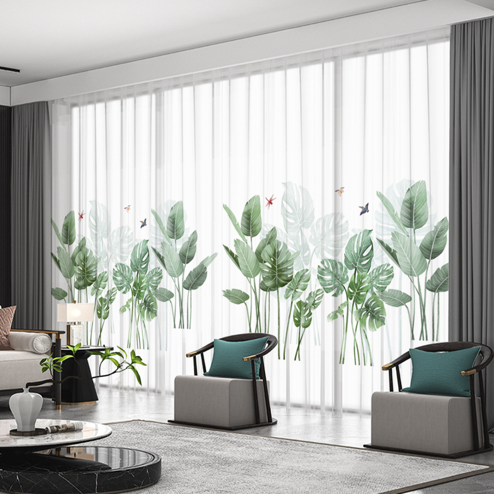 YL-36636 New Chinese style landscape painting all-match chiffon window screen living room bedroom tea house temple light-transmitting and non-transmit