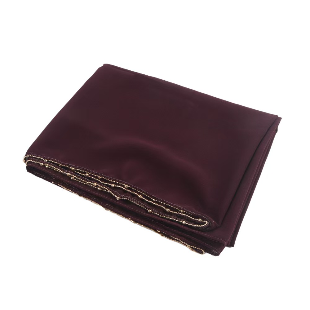 T1255 chiffon gold chain long scarf spring and summer new single-sided solid color simple headscarf