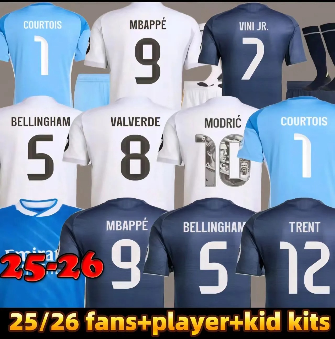 BELLINGHAM MBAPPE soccer jerseys VINI JR TRENT VALVERDE RODRYGO MODRIC Football jersey kit 25 26 CAMAVINGA Children Kids Shirt kits Camiseta