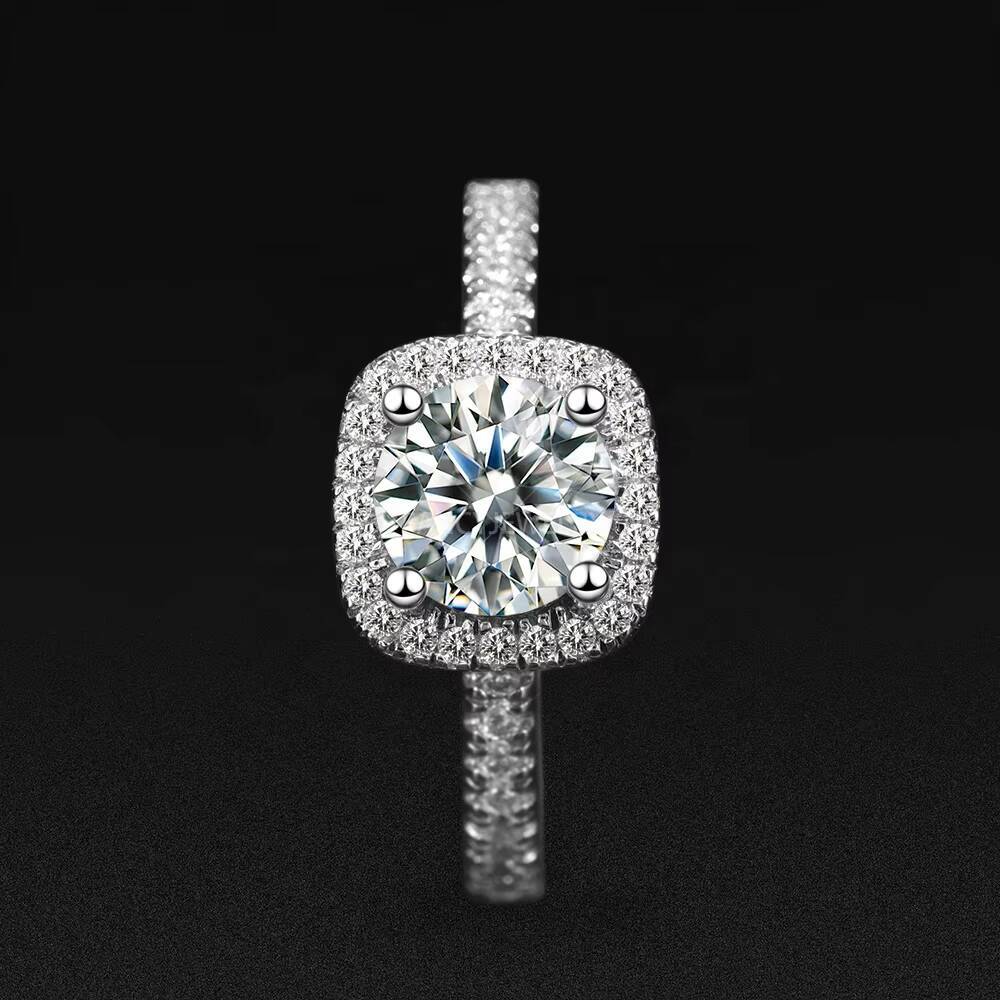 Custom Wedding Jewelry Moissanite Diamond Stone White Gold Ring