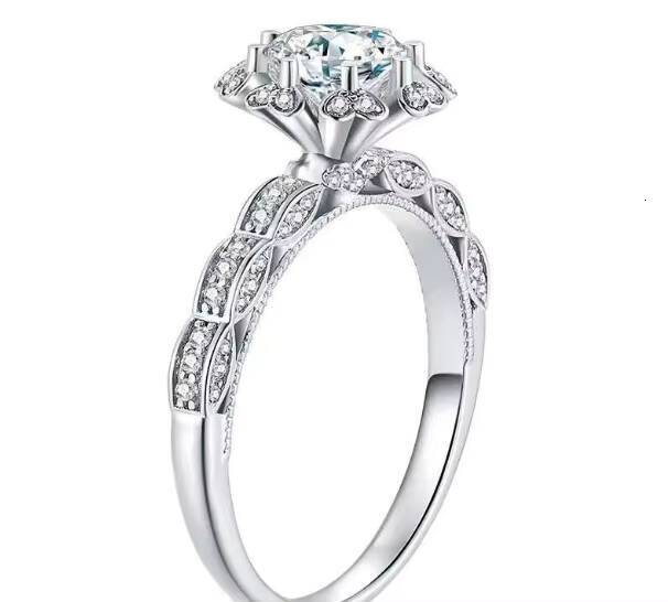 American Factory Wholesale D-Color Moissanite Diamond Ring for Women Dazzling Platinum Setting for Wedding Proposals Love Bridal