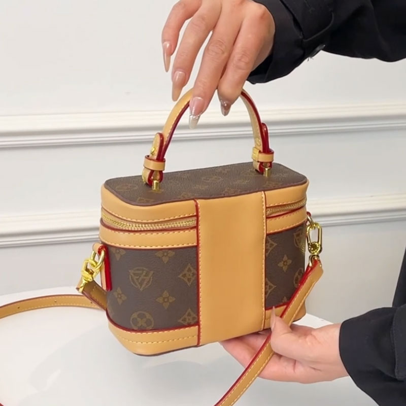 Designer Luxury Vintage Small Box Bag Women's High Handbag Crossbody Zipper Closure Top Fashion