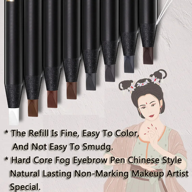12PCS White Eyebrow Pencil Draw Line Pen Eyeshadow Natural Long-Lasting Brows Tint Waterproof Eye Brow Makeup Beauty Definer 250712