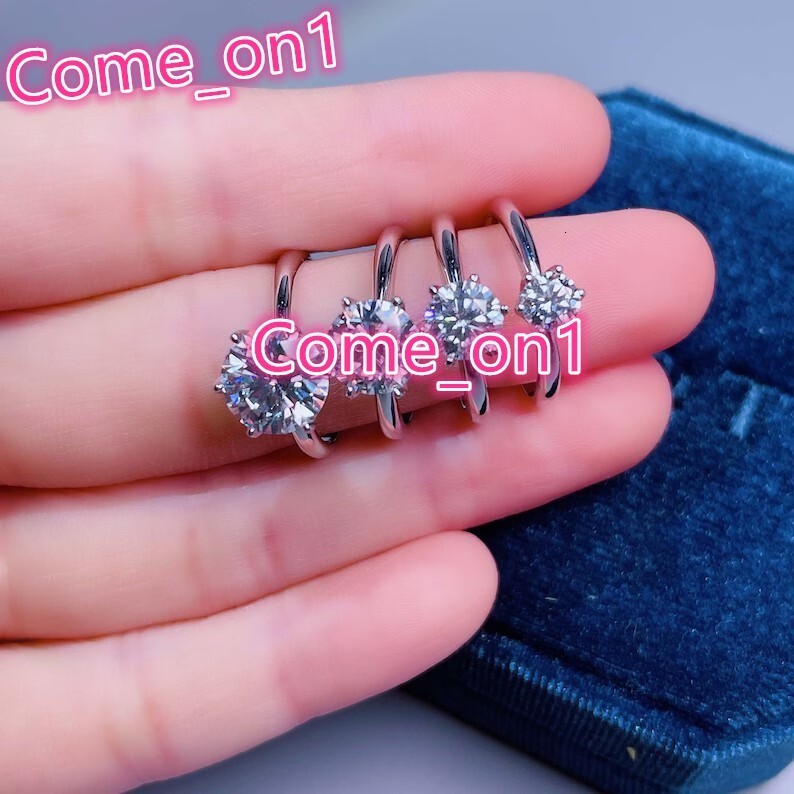 High Quality Moissanite DiamondRing 100%S925 Sterling Sliver Fine Jewelry Women Men Diamond Engagement Wedding Bands CoupleRings