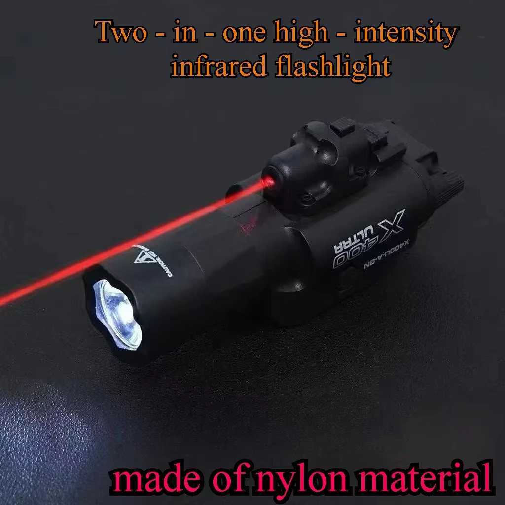 400U Two-in-one High-intensity Flashlight Laser Pointer Fits 20mm Rail for Toy Airsoft Guns Hunting CS Matches Wargames XJ250718