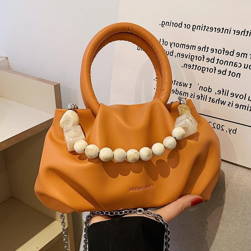 Summer new women's shoulder crossbody bag Summer new women's pleated handbag New designer bag New solid color pleated cloud bag New designer