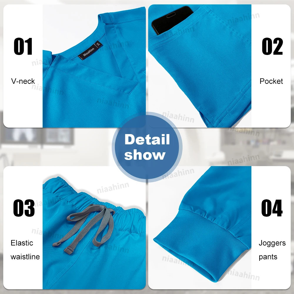 Scrub Sets Uniform Women Joggers Accessories Healthcare Uniforms Lab Veterinary Clinic Working Clothes Set Mens 250715