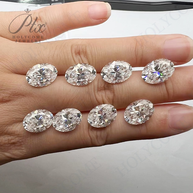 Real Oval Loose Moissanite Stone 0.1ct to 10ct D Color VVS1 100% Pass Diamond Tester Moissanite Gemstone Beads for DIY Jewelry Making with GRA Certifi