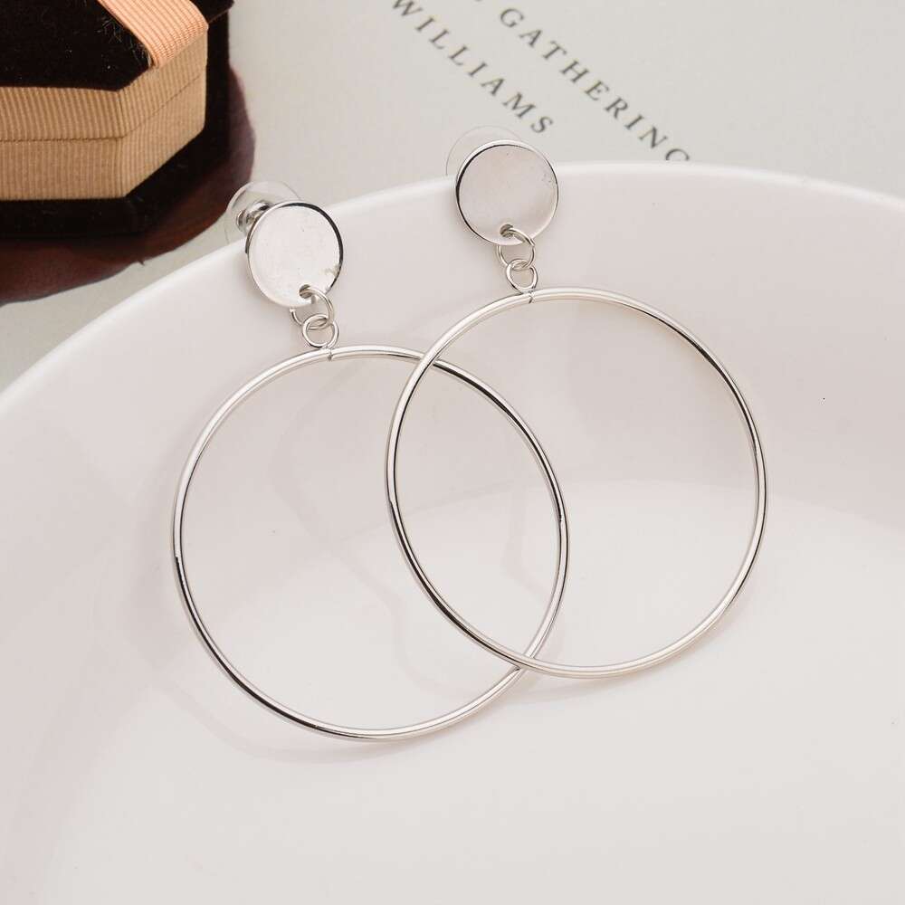 Creative Simple Round Disc New Large Circle Long Trendy Earrings for Women