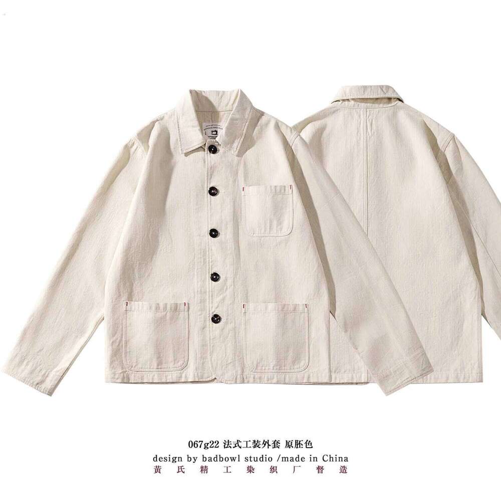 Spring And Autumn New French Retro Square Collar Original Embryo Workwear Multi-Pocket Raglan Jacket Coat