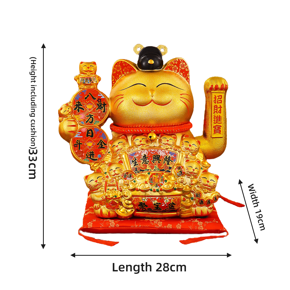 Lifelike Ceramic Cat Sculpture - Artisan Crafted with Realistic Movements and Elegant Gold Plated Details