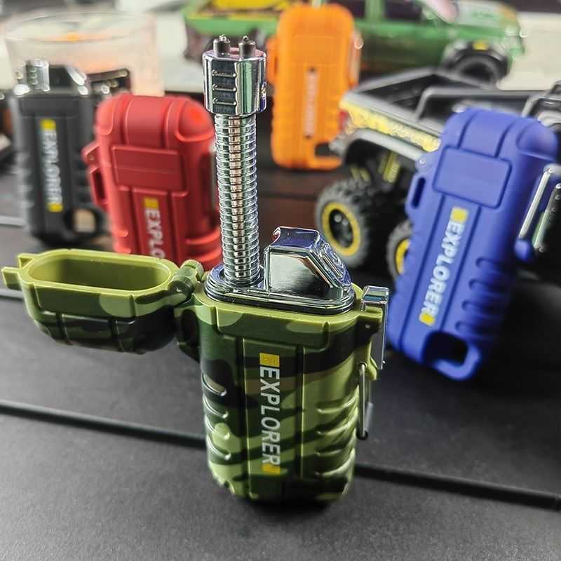 Waterproof Electric Lighter Windproof Dual Arc USB Rechargeable Flameless Plasma Lighters for Camping Hiking Survival TacticalT250301