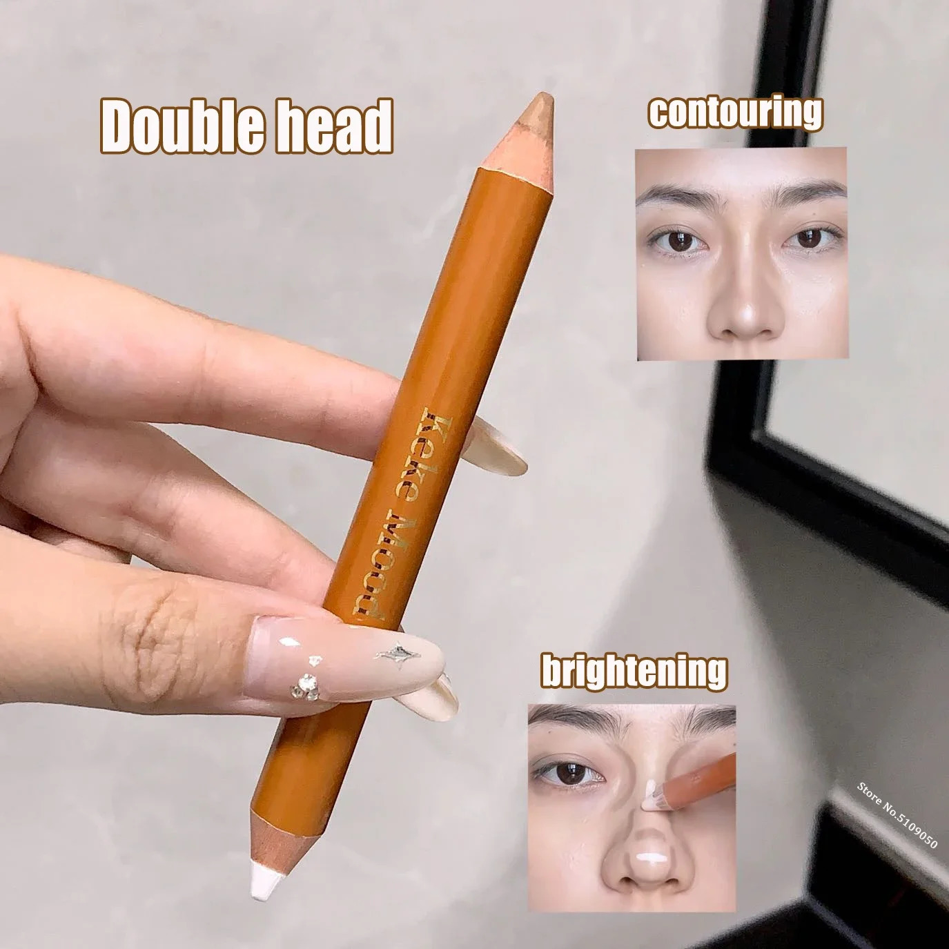 Dual Cream Face Contour Stick Double Head Contouring Highlight Pencil Long Lasting Smooth Easy-to-Blend Contouring Makeup Pen 250717