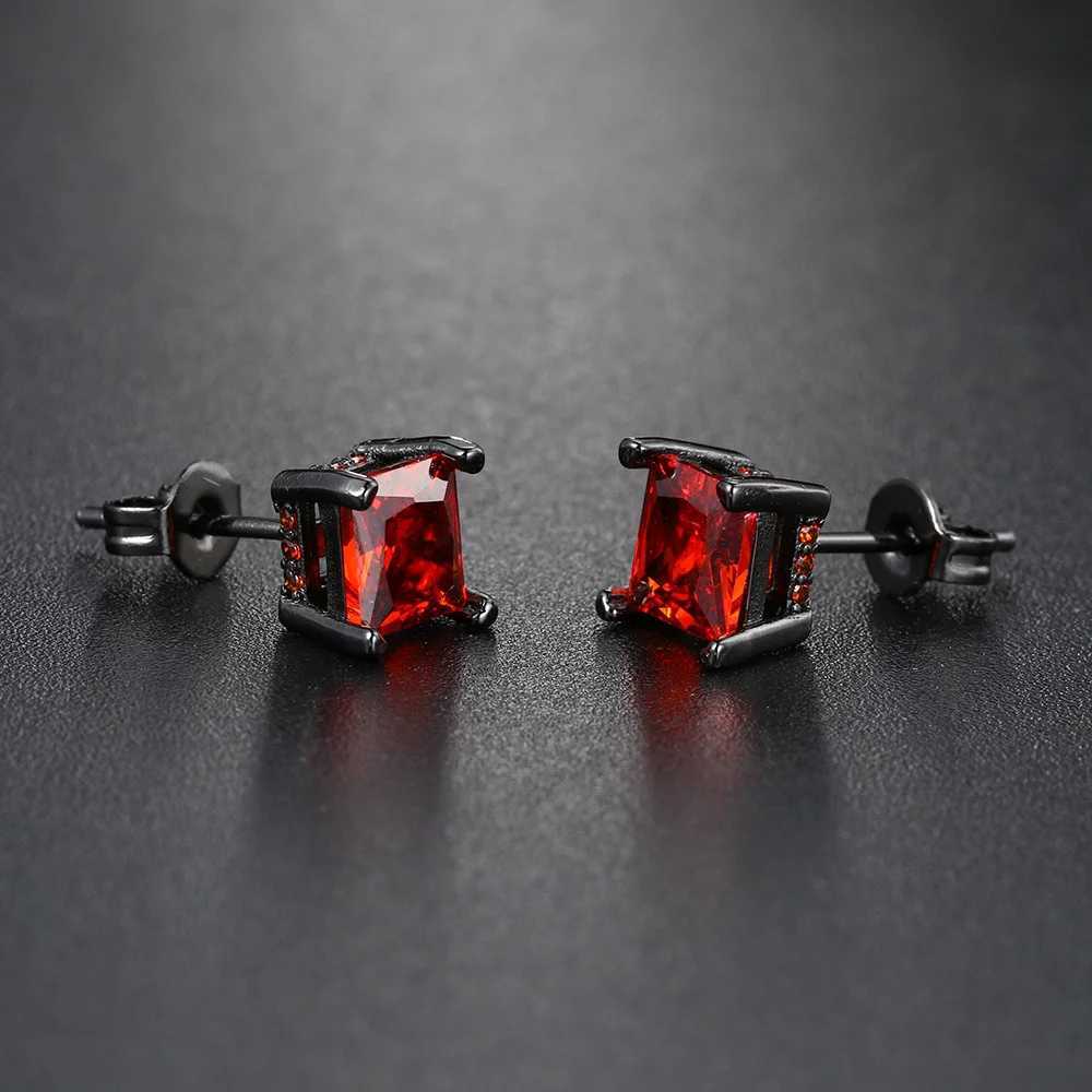 Square Crystal Studs Earrings Men Vintage Simple Ch Claws AAA+ Cubic Zirconia Hiphop Accessories Gold Color Ear Jewelry OHE147 XJ250718