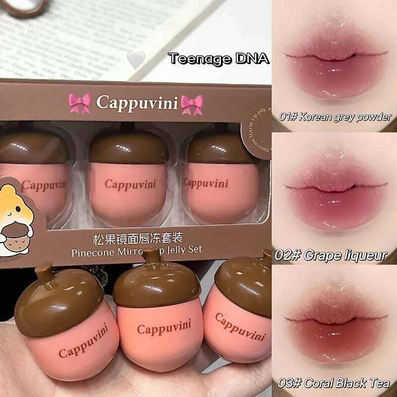 CAPPUVINI Pinecone Mirror Lip Jelly, domestic affordable student-themed lip gloss lipstick X250719
