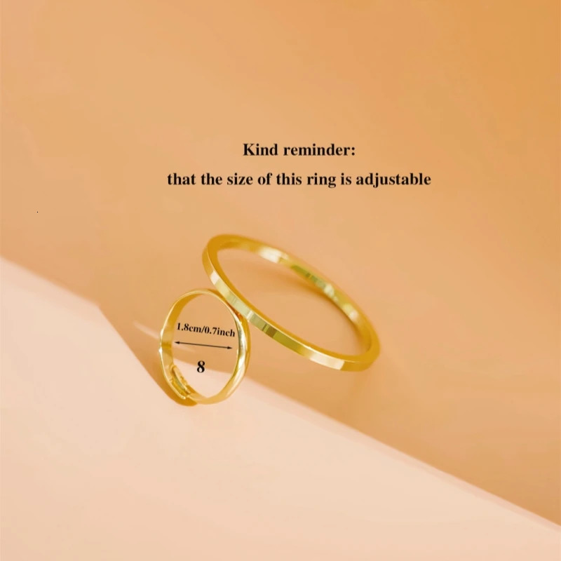 2-piece set of simple European and American hollow circle ring set for womens daily versatile brass material model 250716
