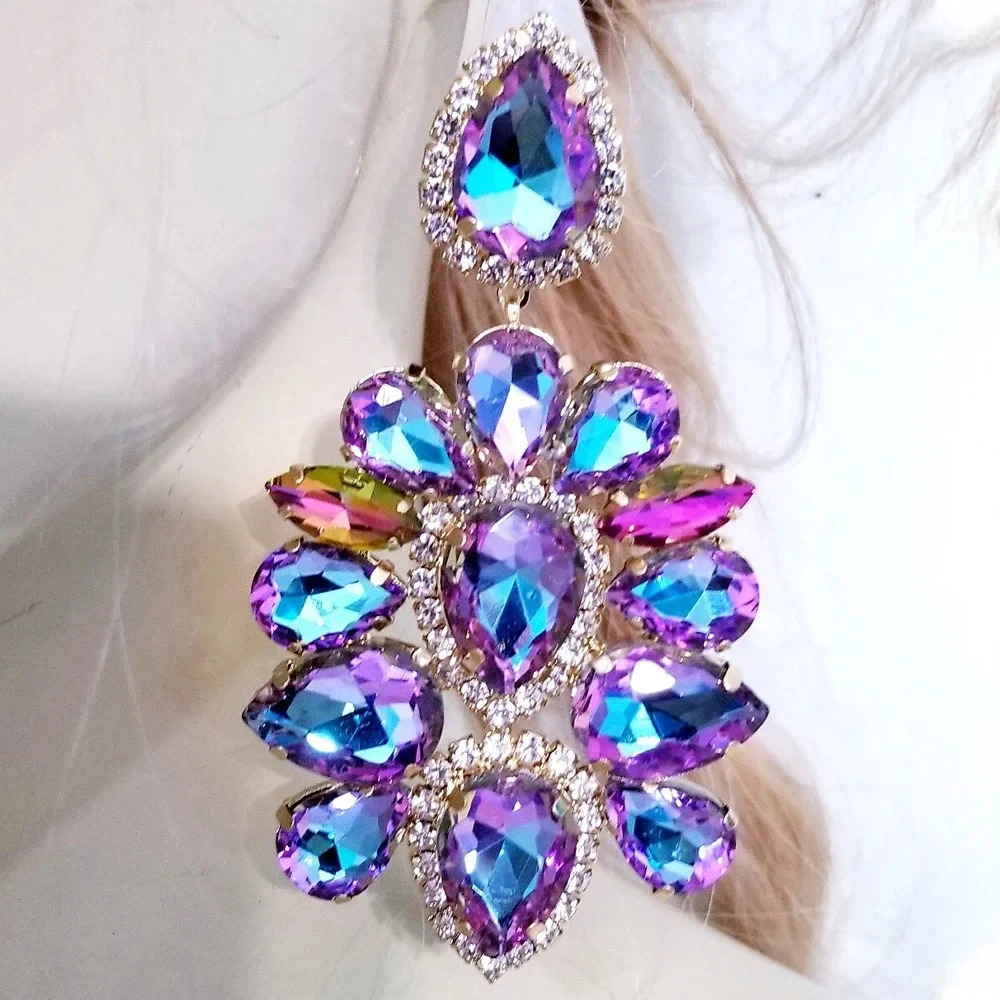 Chandelier Drop Earrings Large High Quality for Women Gift Accessories Exaggerate Rhinestone Dangle Earrings Stud Jewelry 250716