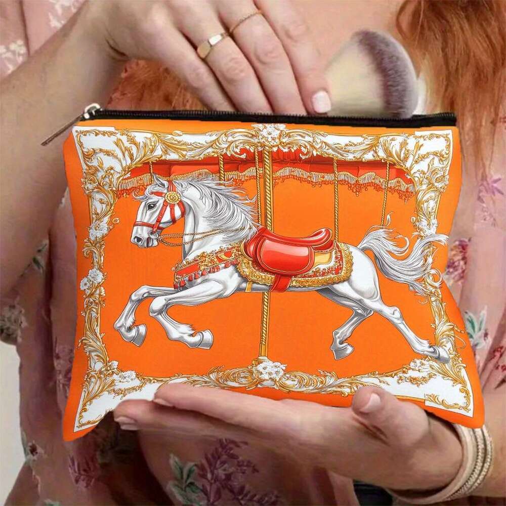 Canvas Large Capacity Fabric Coin Purse Travel Cosmetic Wash Storage Bag