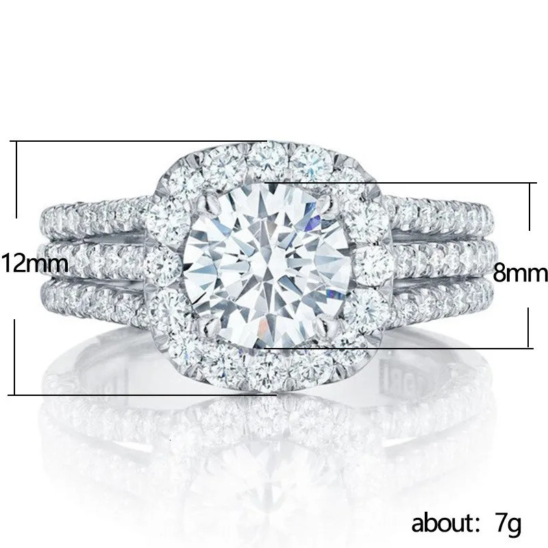925 Sterling Silver Rings for Women Cubic Zirconia Engagement Rings Fashion Wedding Party Jewelry 250715
